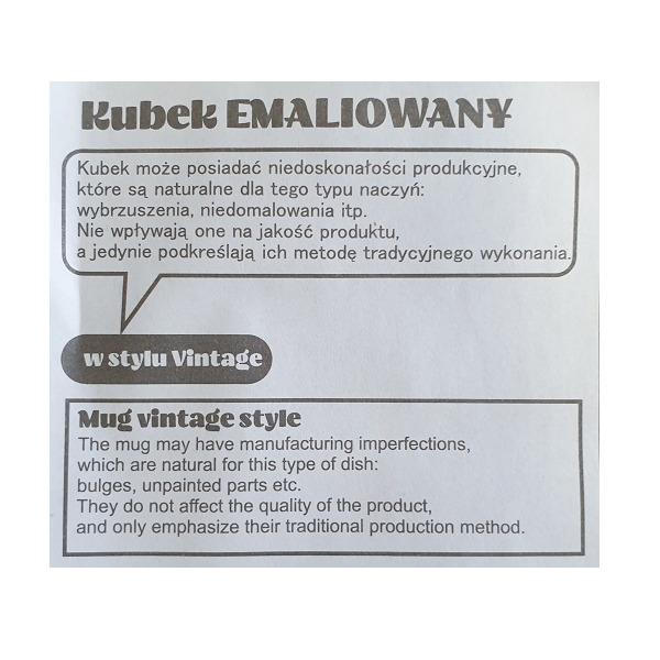 R08231.02 - Kubek emaliowany Oldschool 500 ml, czarny