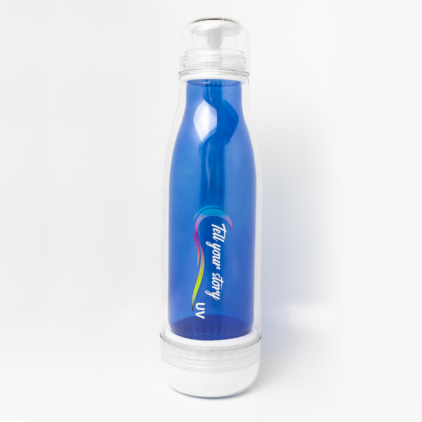 R08269.04 - Butelka szklana z osłoną Smart 520 ml, niebieski