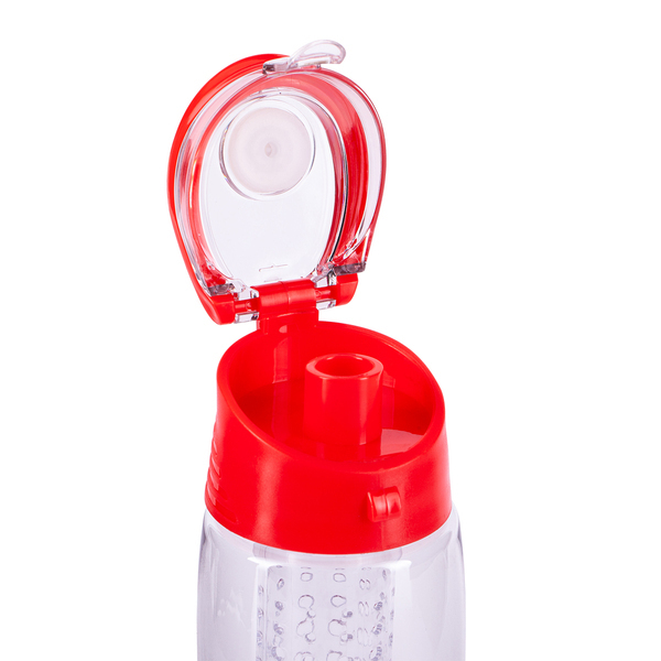 R08313.08 - Bidon Frutello 700 ml, czerwony/transparentny