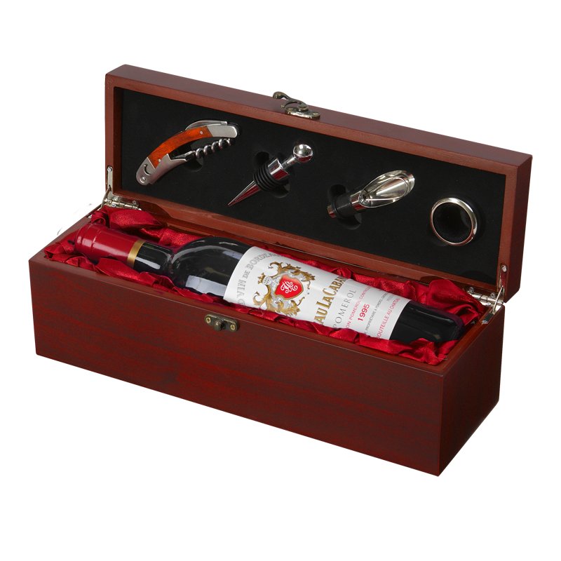 R22521 - Skrzynka na wino z akcesoriami Angers, brązowy