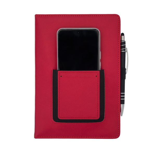 R64248.08 - Notes z kieszonką na telefon Eibar, czerwony