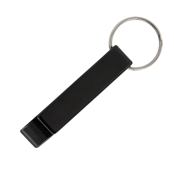 R73720.02 - Aluminiowy brelok - otwieracz, czarny